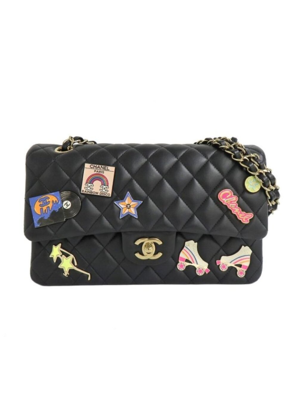 Chanel Quilted 25 Double Flap Chain Shoulder Bag 2024 Cruise Badge